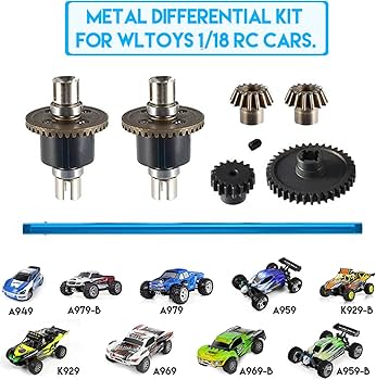 Amazon.com: 1/18 RC Car Metal Differential Kit 38T Gear 17T Gear
